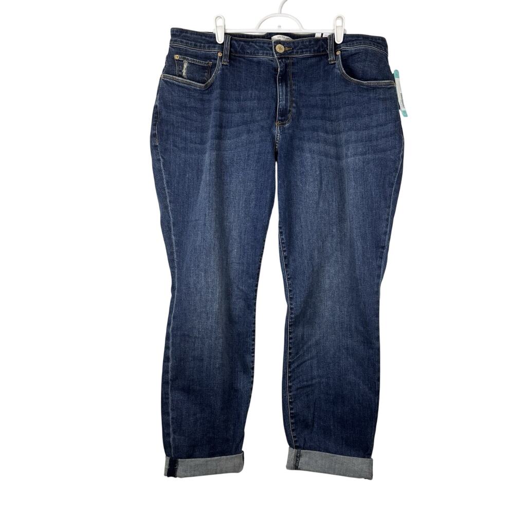 STS Blue Darren Girlfriend Mid Rise Jeans Women's Size 34 18 Indigo Cuffed NWT